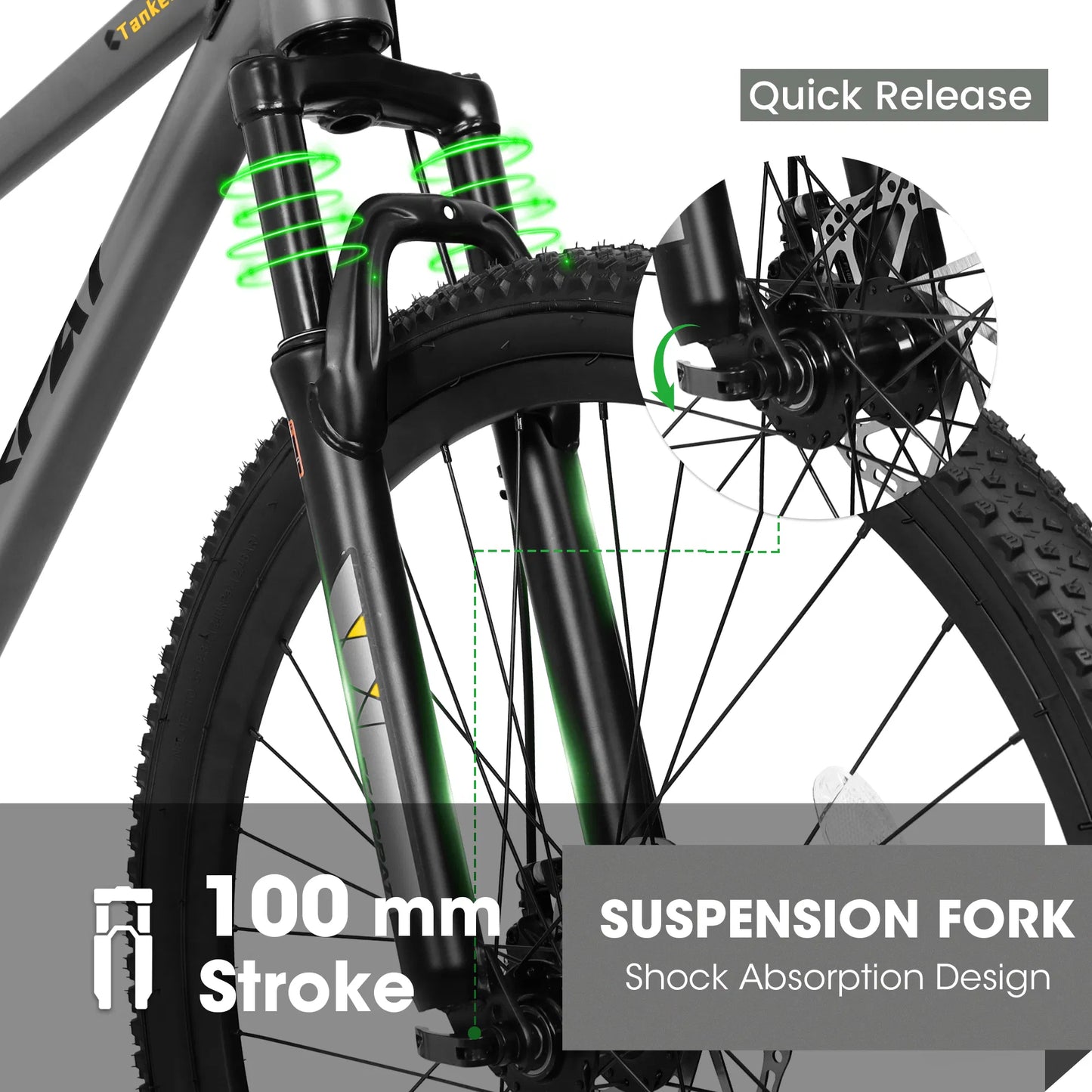 A27312 27.5" Mountain Bike, 21-Speed, Aluminum Frame, Disc Brakes, Thumb Shifter, Front Fork